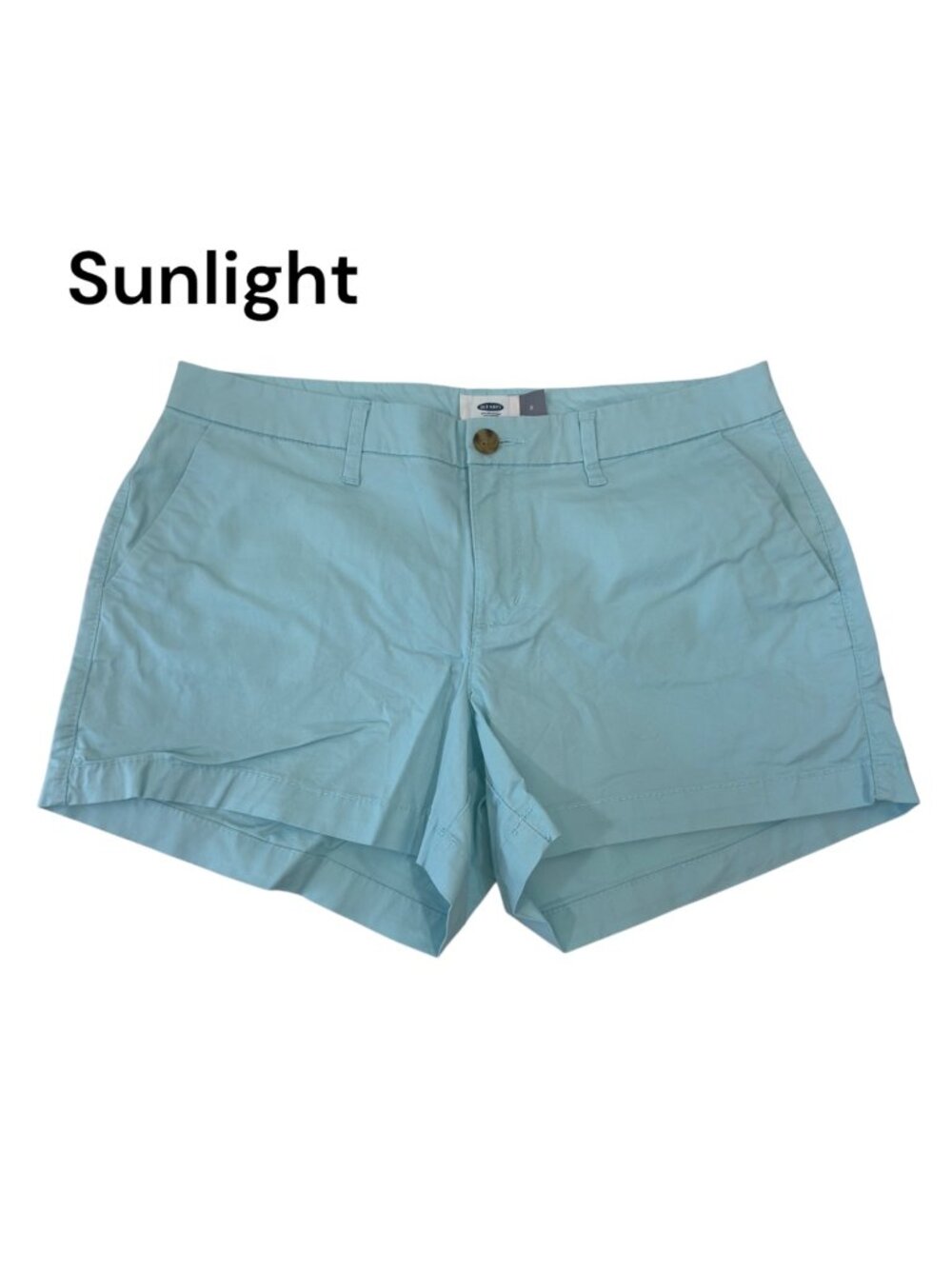 Old Navy Womens Light Blue Chino Shorts Size 8 Cotton Casual Summer Wear